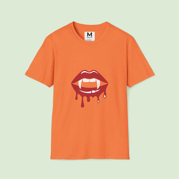 Vampire Lips Dripping Blood | Unisex Softstyle T-Shirt | Halloween edition